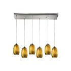 Suspendu multiple ELK Home Tidewaters Configurable 31630-6RC 600W 6 lumières nickel satiné