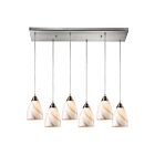 Suspendu multiple ELK Home Pierra Configurable 527-6RC-CR 600W 6 lumières nickel satiné