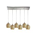 Suspendu multiple ELK Home Fusion 528-6RC-GLD 600W 6 lumières nickel satiné