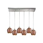 Suspendu multiple ELK Home Fusion 528-6RC-MLT 600W 6 lumières nickel satiné