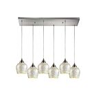 Suspendu multiple ELK Home Fusion 528-6RC-SLV 600W 6 lumières nickel satiné