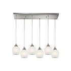 Suspendu multiple ELK Home Fusion 528-6RC-WHT 600W 6 lumières nickel satiné