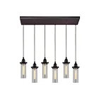 Suspendu multiple ELK Home Fulton Configurable 66326-6RC 360W 6 lumières bronze huilé