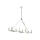 Chandelier linéaire ELK Home White Stone 69348-8 480W 8 lumières nickel poli