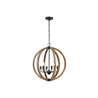 ELK Home 81406-6 Barrow 360W 6-Lumières Noir mat Lustre