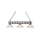 Chandelier linéaire ELK Home Billiard Motif BIS9300 300W 3 lumières noir mat