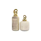 Bouteilles Tiff - lot de 2 ELK Home H0807-8735-S2 blanc moucheté