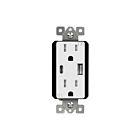 Chargeur USB de type A/C avec prises duplex inviolables de 15 A Enerlites 61501-TR2USB3-1A1C-W