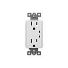 Prise duplex inviolable de qualité résidentielle 15 A avec suppresseur de surtension Enerlites 61501-TRSS-W