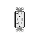 Chargeur USB de type A/C avec prises duplex inviolables de 20 A Enerlites 62001-TR2USB3-1A1C-W