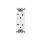 Prise duplex inviolable et résistante aux intempéries de style décorateur 20A de qualité commerciale Enerlites 62060-TWR-W