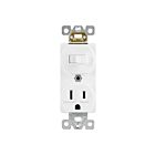Combinaison interrupteur 15 A/prise inviolable Enerlites 62150-TR-W