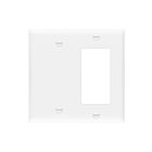 Plaque murale combinée à deux groupes – vierge et décorateur/GFCI Enerlites 880131-W