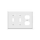 Plaque murale combinée à trois groupes – 2 bascules et prise duplex Enerlites 881221-W