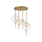 ET2 Lighting E11096-10NAB Martini 4-Lumières 34W Laiton naturel vieilli Suspendu