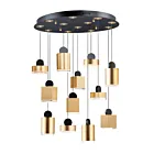 ET2 Lighting E20869-75BKGLD Nob 1-Lumière 78W Noir/Or Suspendu