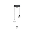 ET2 Lighting E21563-142BK Dewdrop 3-Lumières 24W Noir Suspendu