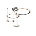 ET2 Lighting E22662-11MS Saturn II LED 4-Lumières 332W Argent mat Suspendu