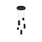 ET2 Lighting E22945-BKGLD Cuff 5-Lumières 40W Noir/Or Suspendu