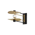 ET2 Lighting Pearl E24072-BKNAB 10W Noir/Laiton vieilli naturel Applique murale d'extérieur LED