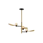 ET2 Lighting E24073-BKNAB Pearl 3-Lumières 18W Noir/Laiton vieilli naturel Suspendu