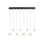ET2 Lighting E24165-18BKGLD Newton 8-Lumières 20W Noir/Or Suspendu