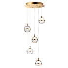 ET2 Lighting E24595-93NAB Swank 5-Lumières 30W Laiton naturel vieilli Suspendu