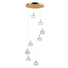 ET2 Lighting E24598-93NAB Swank 8-Lumières 48W Laiton naturel vieilli Suspendu