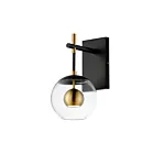 ET2 Lighting Nucleus E25151-BKNAB 1-Lumière Noir/Laiton vieilli naturel 8W Applique murale LED