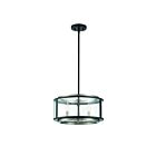 Suspendu à tambour Eurofase TAMBOURO 38274-015 3-lumières 180W noir mat avec nickel satiné