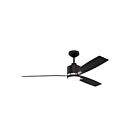 Ventilateur de plafond 52" Kendal Lighting Nuvel 52 AC30852-BLK-SN 3-Lames Noir et nickel satiné