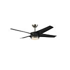 Ventilateur de plafond 52" Kendal Lighting Vela AC30952-BLK-SN 4-Lames Noir et nickel satiné
