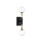 Applique murale PF100-2LWL-BLK-BRS Kendal Lighting 80W 2-Lumières Noir