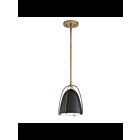 Mini suspendu Kendal Lighting Vilia PF125-BLK-BRS 1-lumière 100W Noir