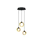 Kendal Lighting PF328-3LPA-BLK-BRS Noir et laiton 3-lumières 20W Suspendu