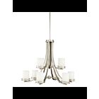 Lustre à 2 étages Kichler Hendrik 1674NI 9-lumières 100W nickel brossé