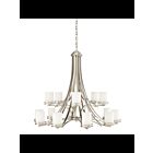 Lustre à 2 étages Kichler Hendrik 1675NI 15-lumières 75W nickel brossé