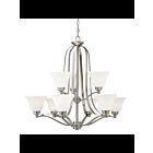 Lustre à 2 étages Kichler Langford 1784NI 9-lumières 100W nickel brossé