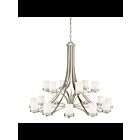 Lustre à 2 étages Kichler Hendrik 1873NI 18-lumières 60W nickel brossé