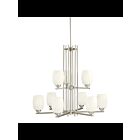 Lustre à 2 étages Kichler Eileen 1897NI 9-lumières 100W nickel brossé
