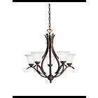 Lustre à 2 étages Kichler Dover 2020TZ 5-lumières 60W bronze tannery