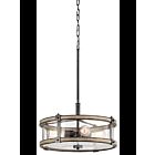Suspendu à tambour Kichler Barrington 34809 4-lumières 60W fer d'enclume