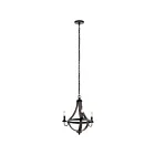 Lustre à 1 étage Kichler Merlot 34818 3-lumières 60W noir vieilli