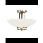 Plafonnier semi-encastré Kichler Hendrik 3674NI 2-lumières 60W nickel brossé