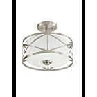 Plafonnier semi-encastré Kichler Edenbrook 38177 2-lumières 60W nickel brossé