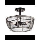 Plafonnier semi-encastré Kichler Mascarello 38238 3-lumières 60W fer d'enclume