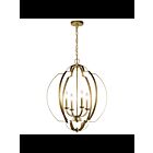 Suspendu de foyer Kichler Voleta 42138NBR 4-lumières 60W laiton naturel