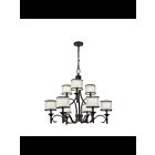Lustre à 2 étages Kichler Lacey 42382MIZ 9-lumières 60W poussière de bronze