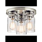Plafonnier Kichler Brinley 42891NI 3-lumières 75W nickel brossé