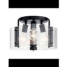 Plafonnier semi-encastré Kichler Thoreau 42954BK 3-lumières 75W noir